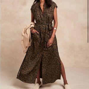 Banana Republic Leopard Utility Maxi Dress